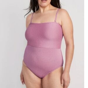 🌈Old Navy Convertible Metallic Shine One-Piece Swimsuit In Bergamot Size 2X XXL